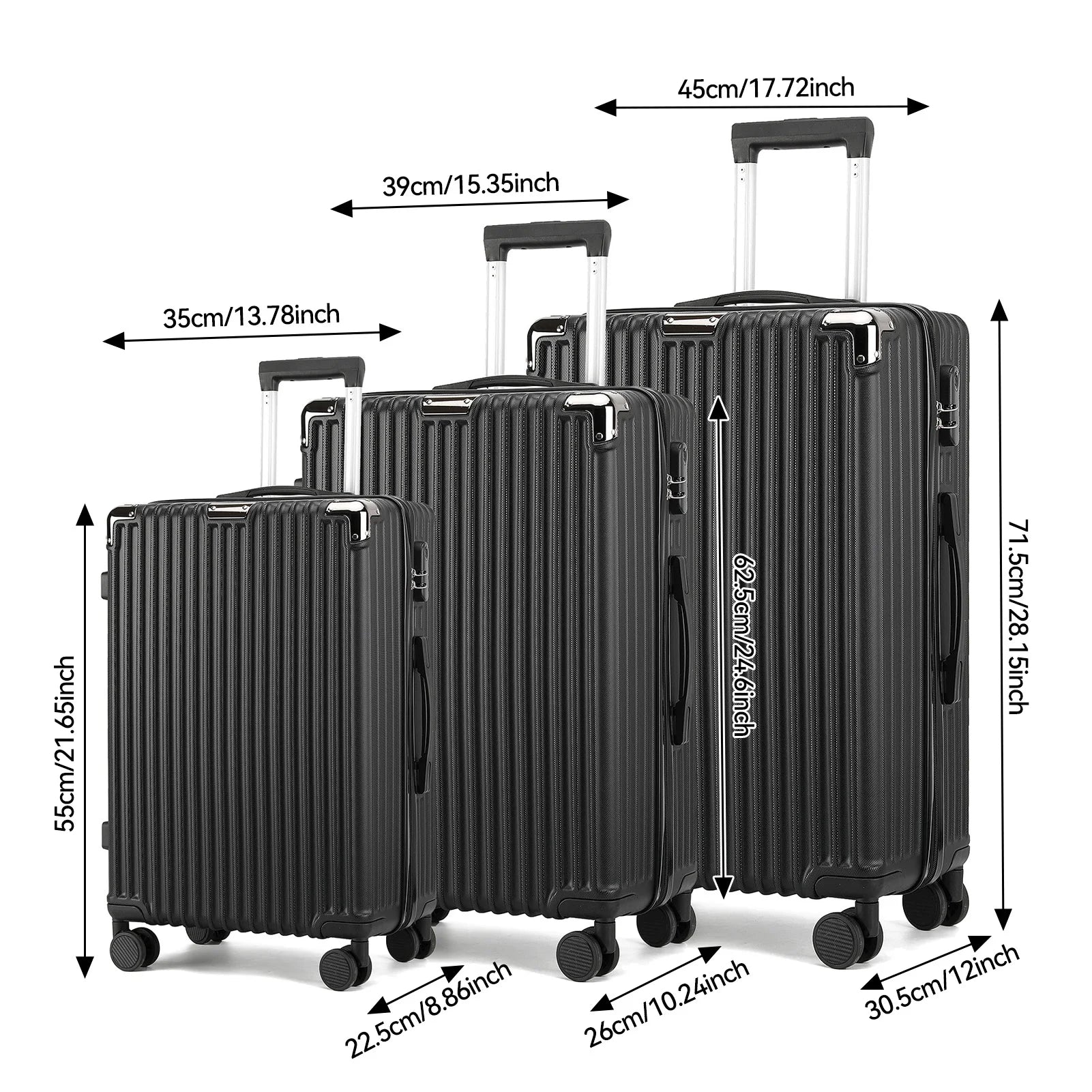 Set de 3 valises, DEMNNA Soute Trio Noir